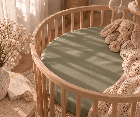 Satijnen hoeslaken - Box 90 x 90 - Groen