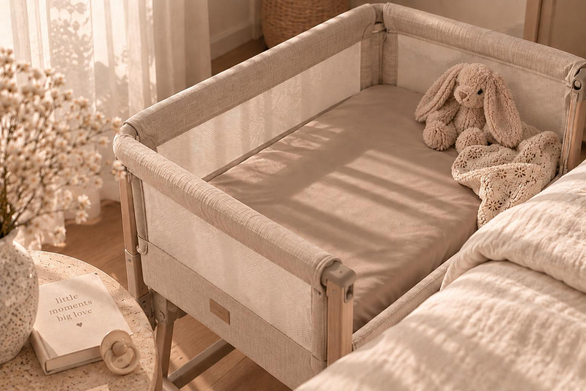 Satijnen hoeslaken - Co sleeper - Taupe