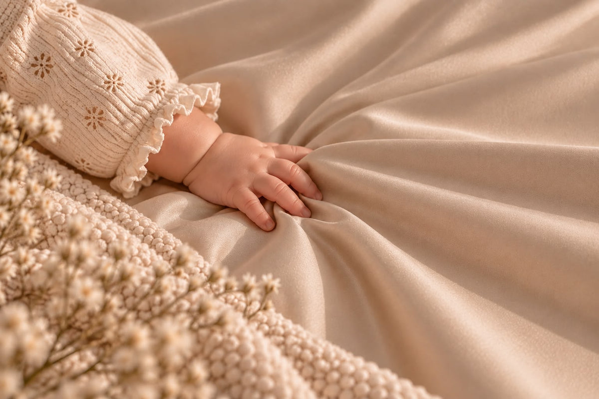Satijnen Sleeve - Beige
